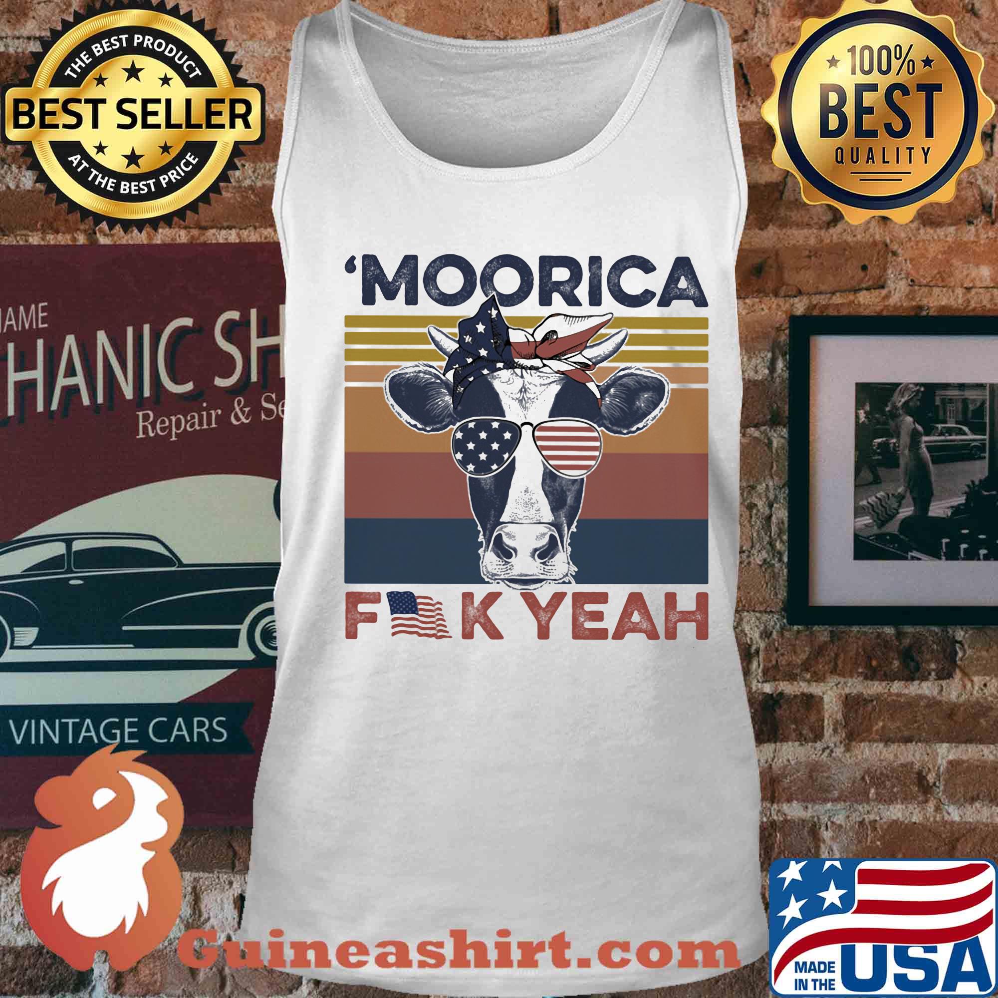 Independence Day cow glasses moorica fuck yeah vintage s Tank top