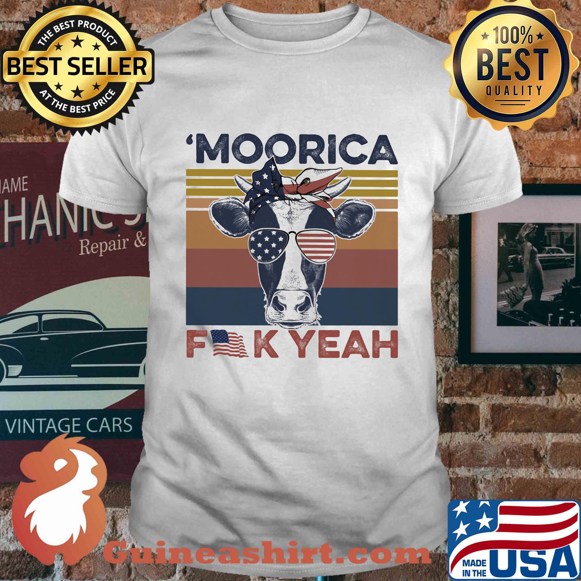 Independence Day cow glasses moorica fuck yeah vintage shirt