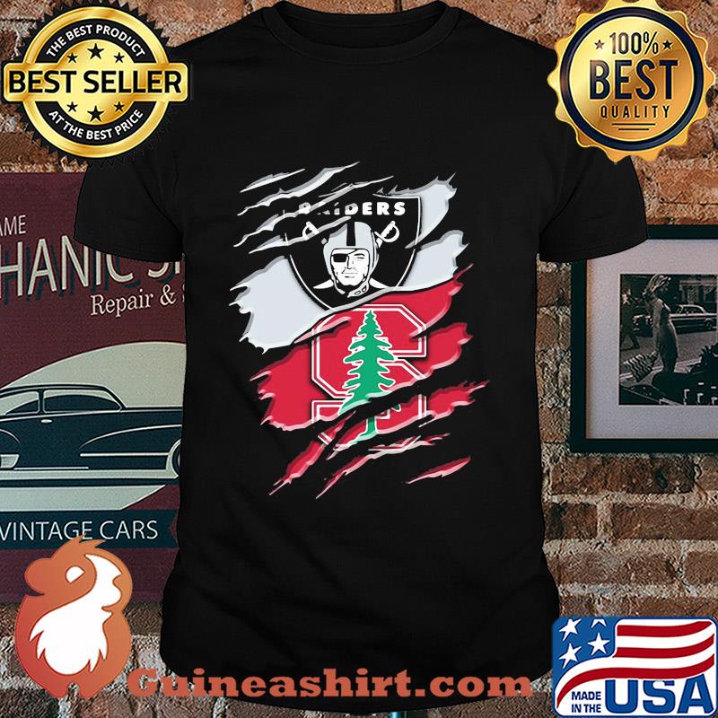 Insides oakland raiders and stanford cardinal shirt