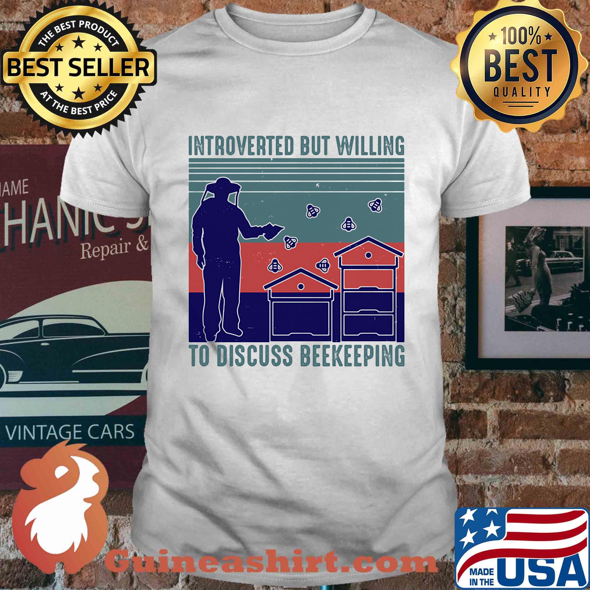 Introverted but willing to discuss beekeeping vintage shirt