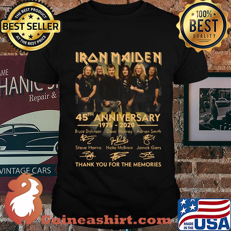 Iron Maiden 45th Anniversary 1975 2020 signature shirt