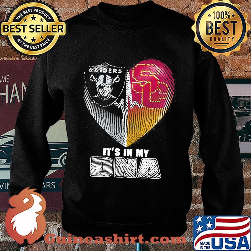 It's in my dna oakland raiders and southern california trojans heartbeat s Sweater