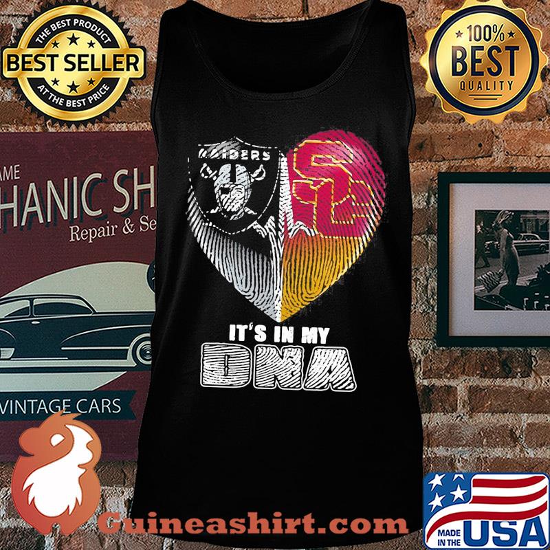 It's in my dna oakland raiders and southern california trojans heartbeat s Tank top