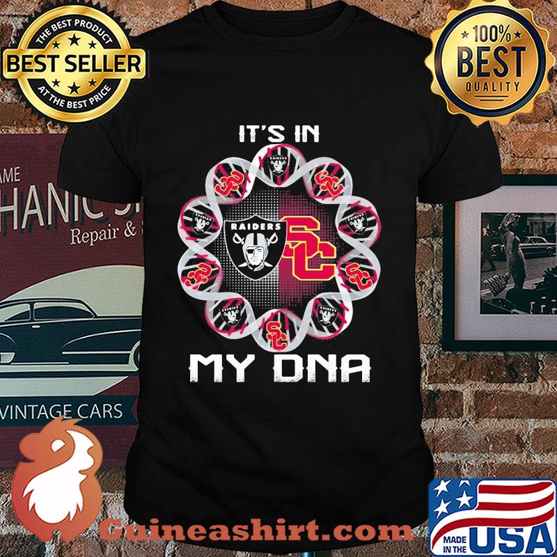 It's in my dna oakland raiders and southern california trojans shirt