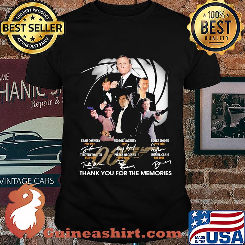 James bond 007 thank you for the memories signatures shirt