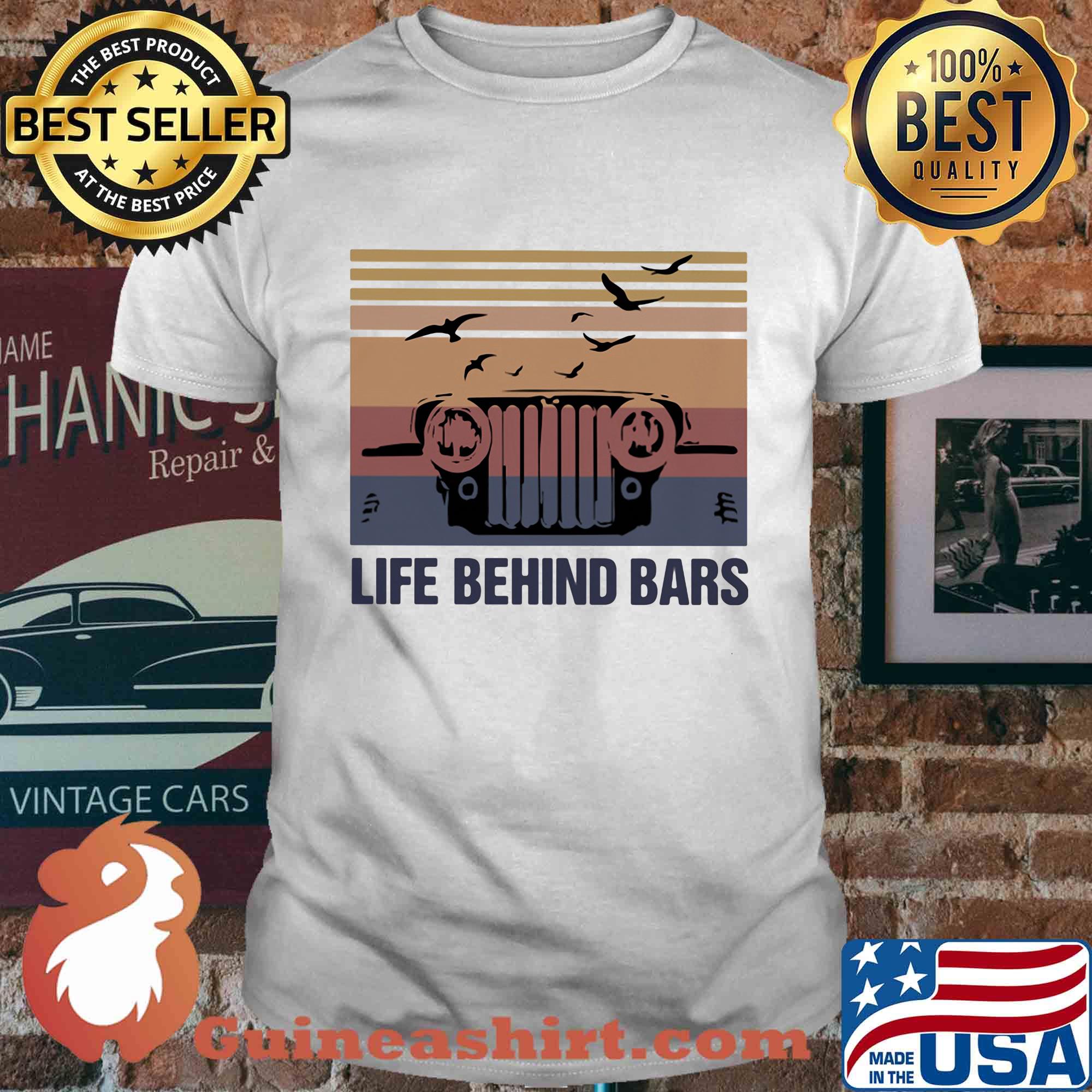 Jeep life behind bars birds vintage shirt