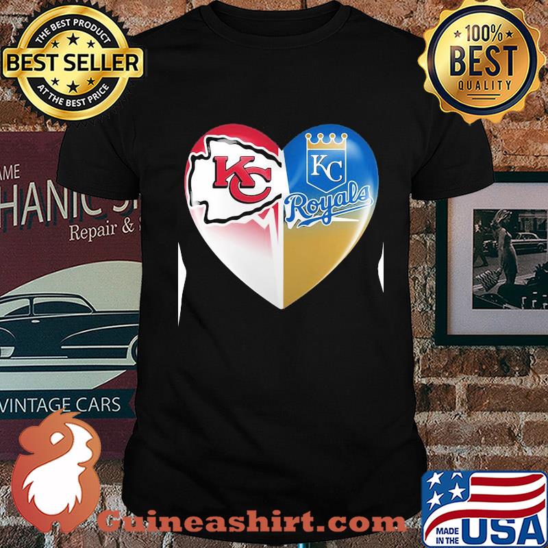 Kansas city chiefs and kansas city royals heart heartbeat shirt