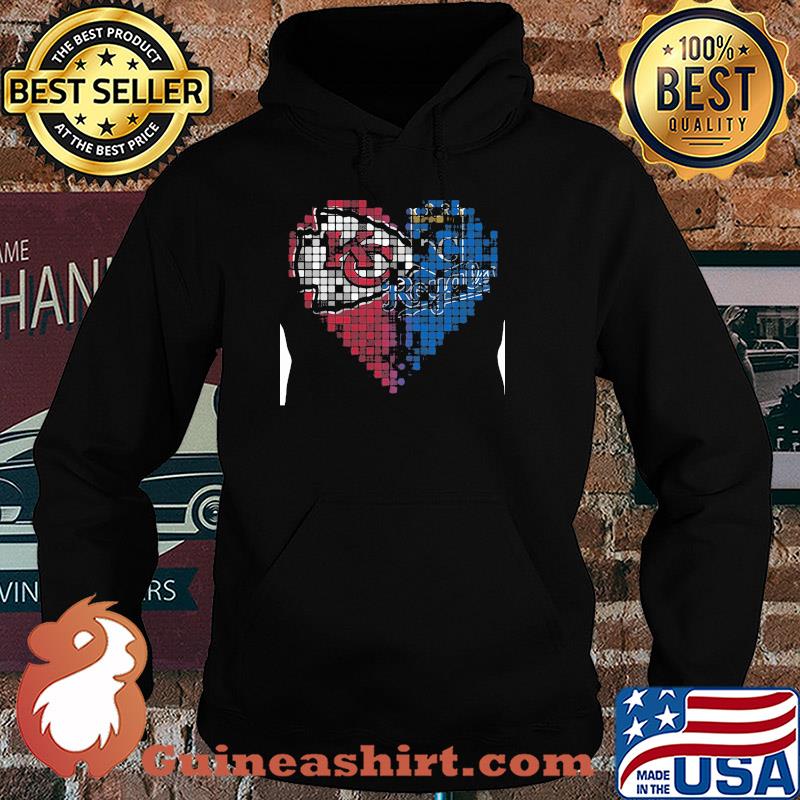 Kansas city chiefs and kansas city royals heart puzzle s Hoodie