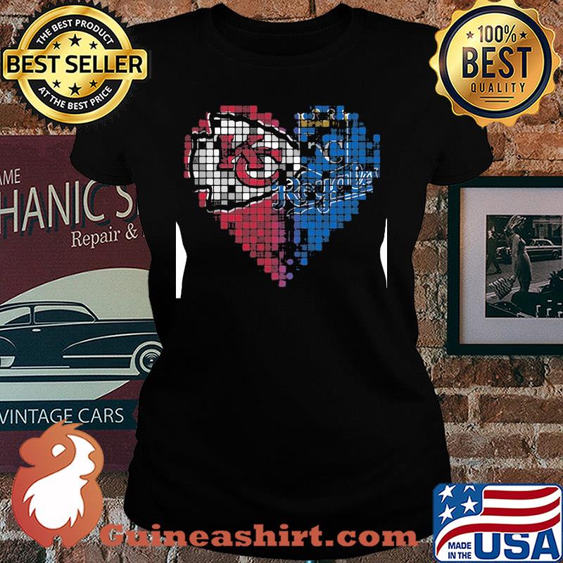 Kansas city chiefs and kansas city royals heart puzzle s Ladies tee
