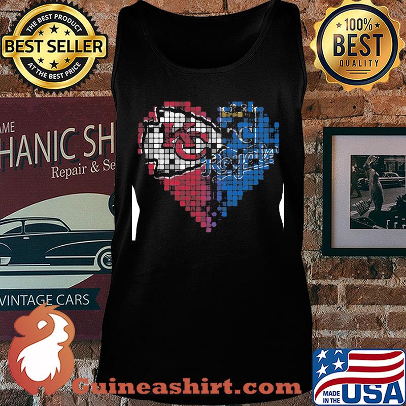 Kansas city chiefs and kansas city royals heart puzzle s Tank top