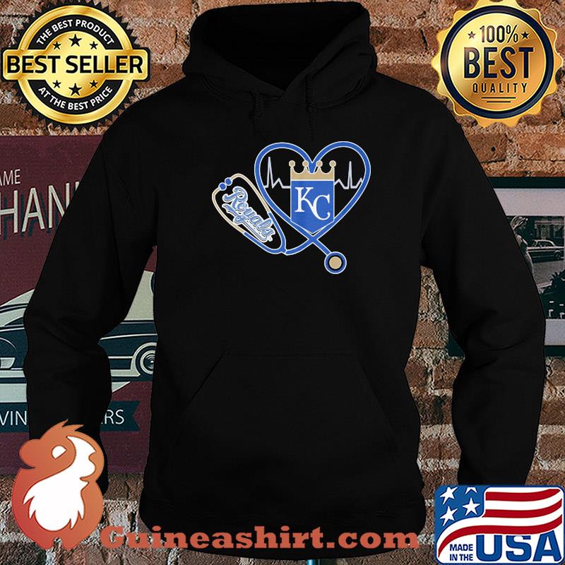 Kansas city royals baseball stethoscope heart s Hoodie