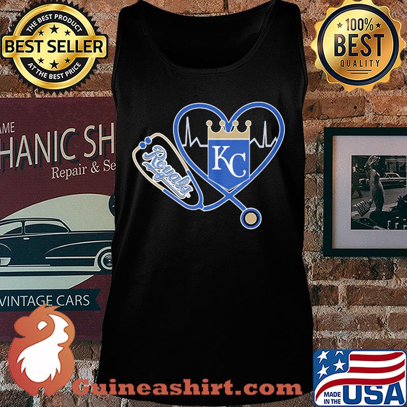 Kansas city royals baseball stethoscope heart s Tank top