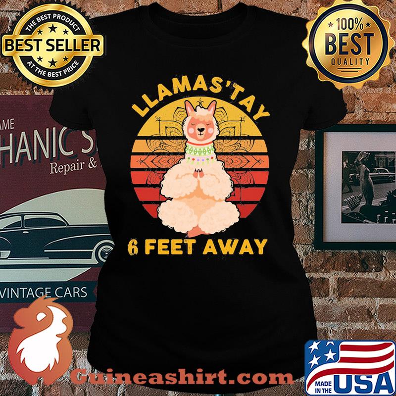 Llamas' stay 6 feet away Yoga vintage s Ladies tee