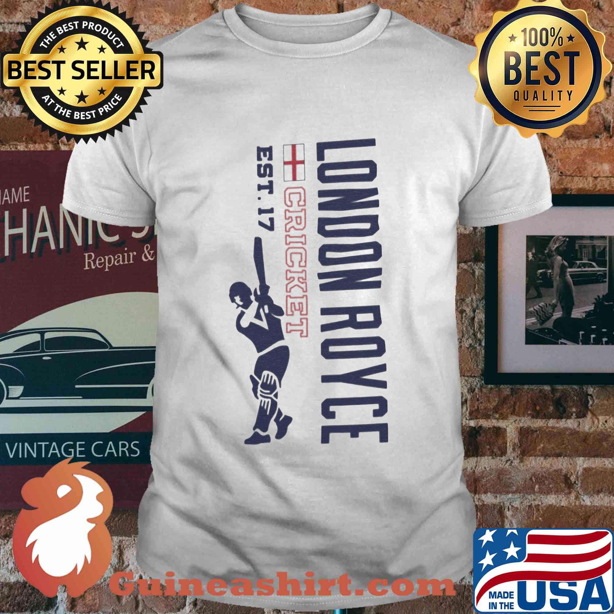 London royce cricket est. 17 baseball shirt