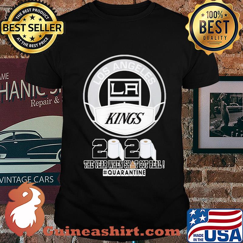 Los angeles kings mask 2020 the year when shit got real quarantine toilet paper shirt