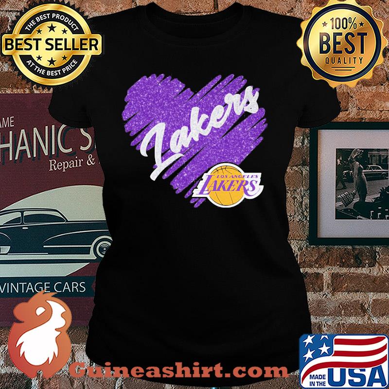 Los Angeles Lakers heart s Ladies tee