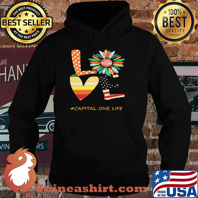 Love capital one life flower american flag vintage s Hoodie