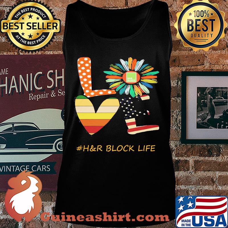 Love h&r block life flower american flag vintage s Tank top