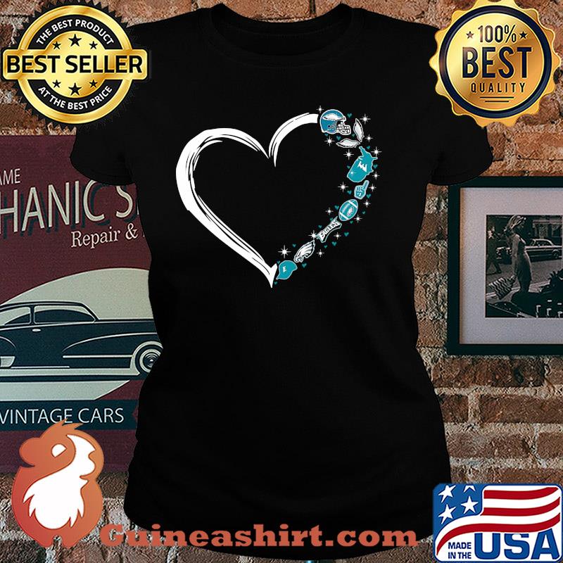 Love philadelphia eagles american football heart s Ladies tee