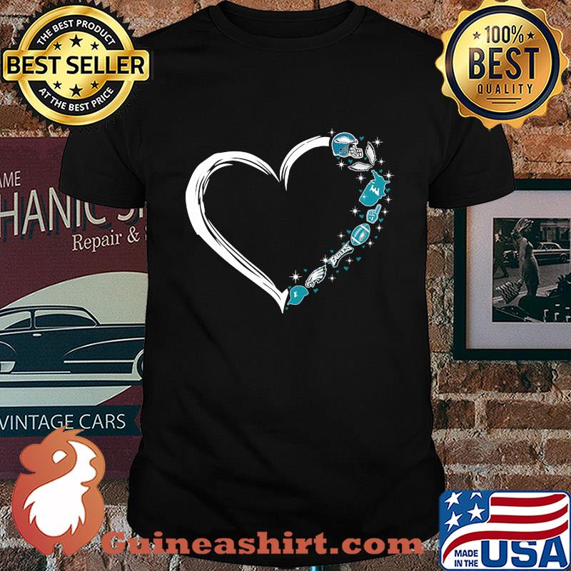 Love philadelphia eagles american football heart shirt