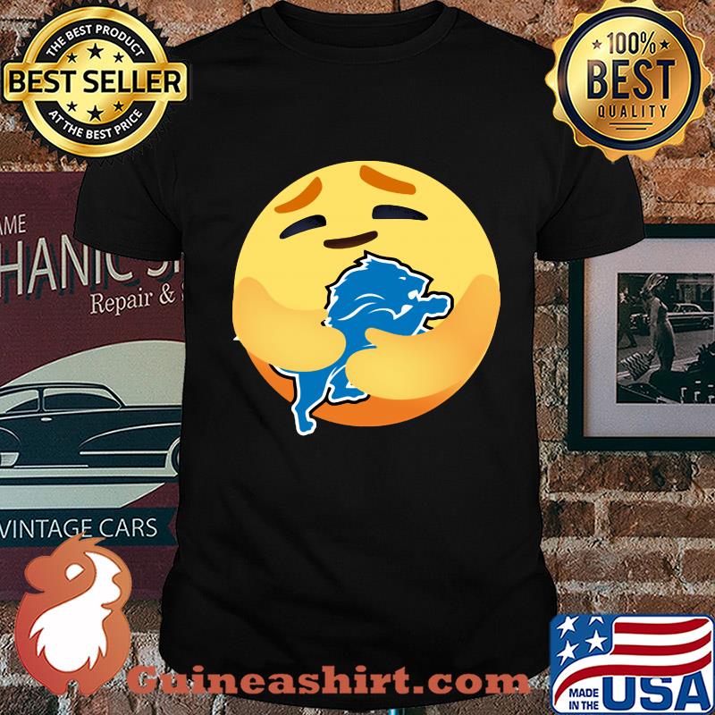 Love the detroit lions love hug facebook care emoji nfl shirt