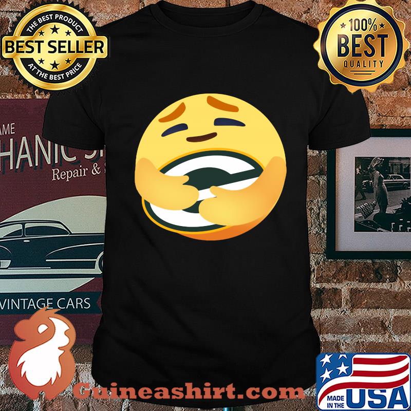 Love the green bay packers love hug facebook care emoji shirt