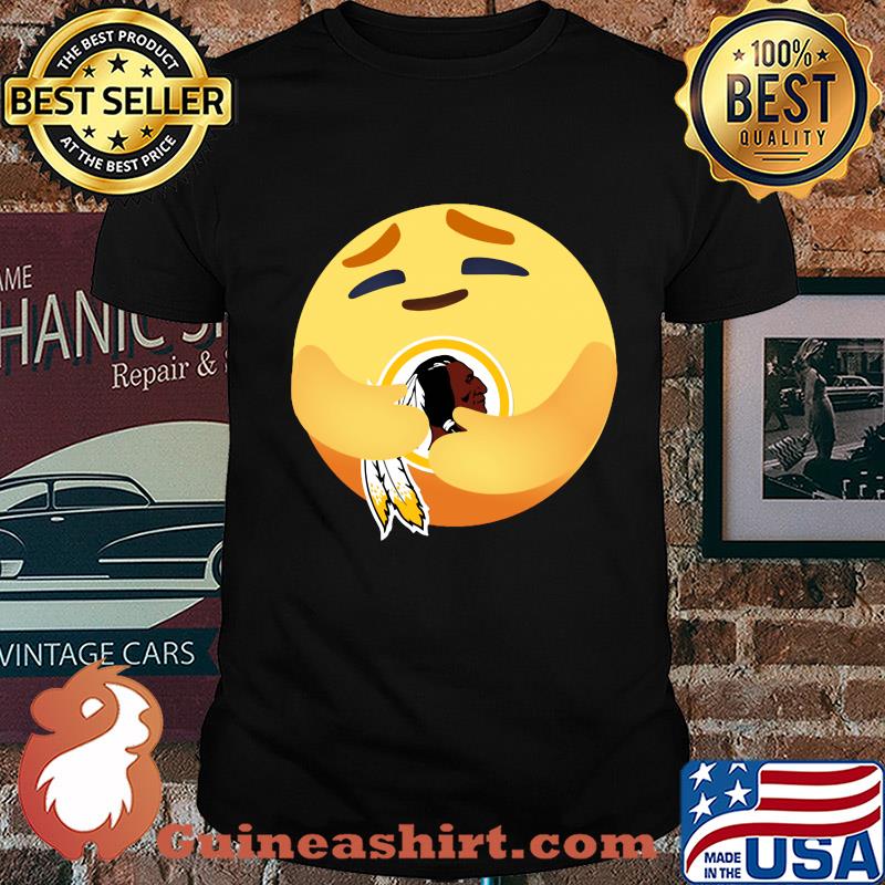 Love the washington redskins love hug facebook care emoji shirt
