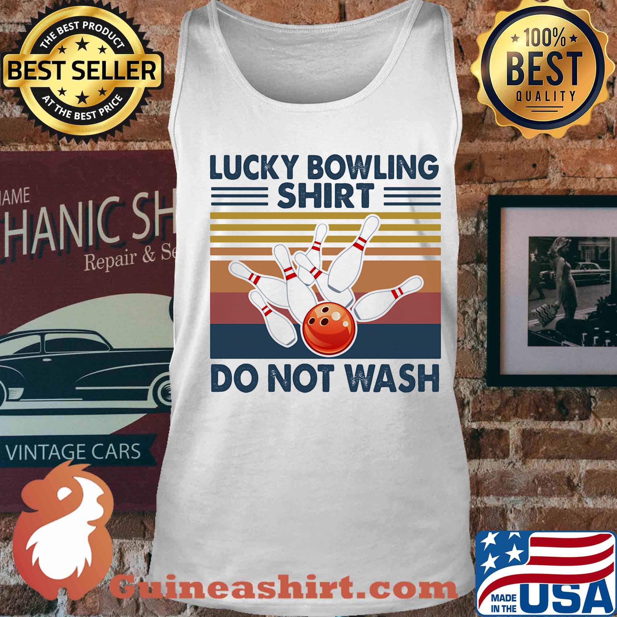 Lucky bowling shirt do not wash vintage s Tank top