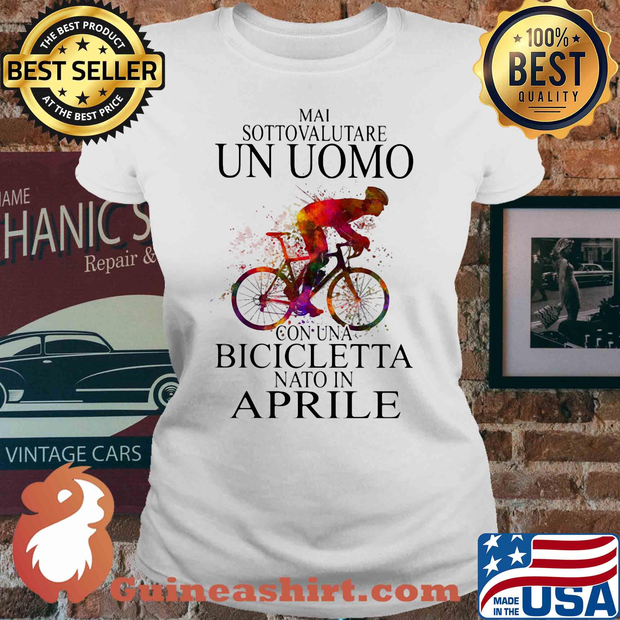 Mai sottovalutare un oumo con una bicicletta nato in Aprile bicycle s V-neck