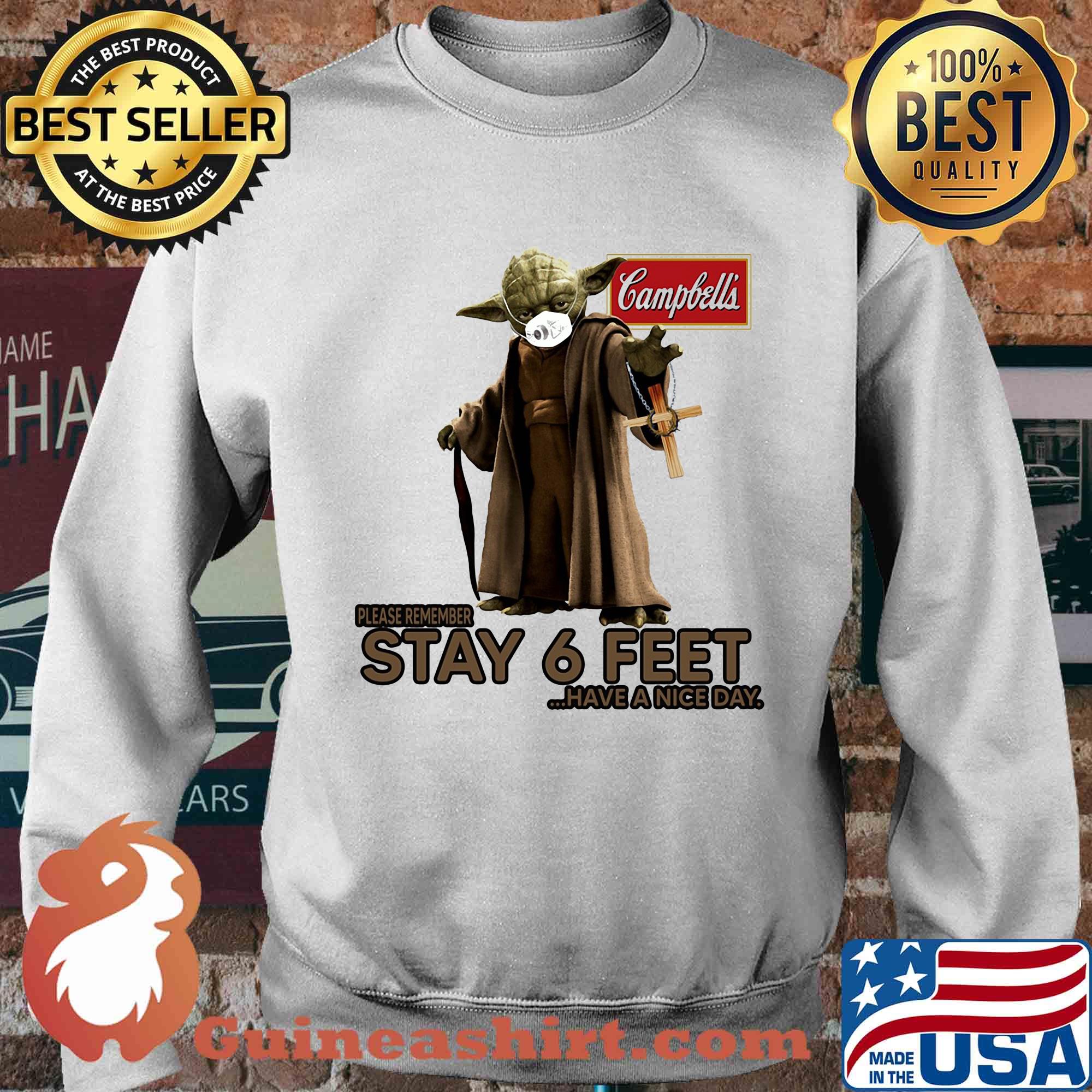Master yoda mask campbell soup company please remember stay 6 feet have a nice day s Sweater