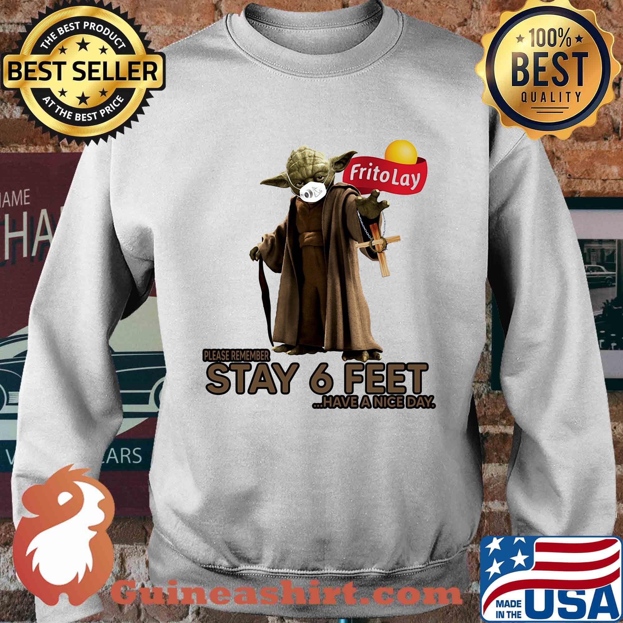 Master yoda mask frito lay please remember stay 6 feet have a nice day jesus s Sweater