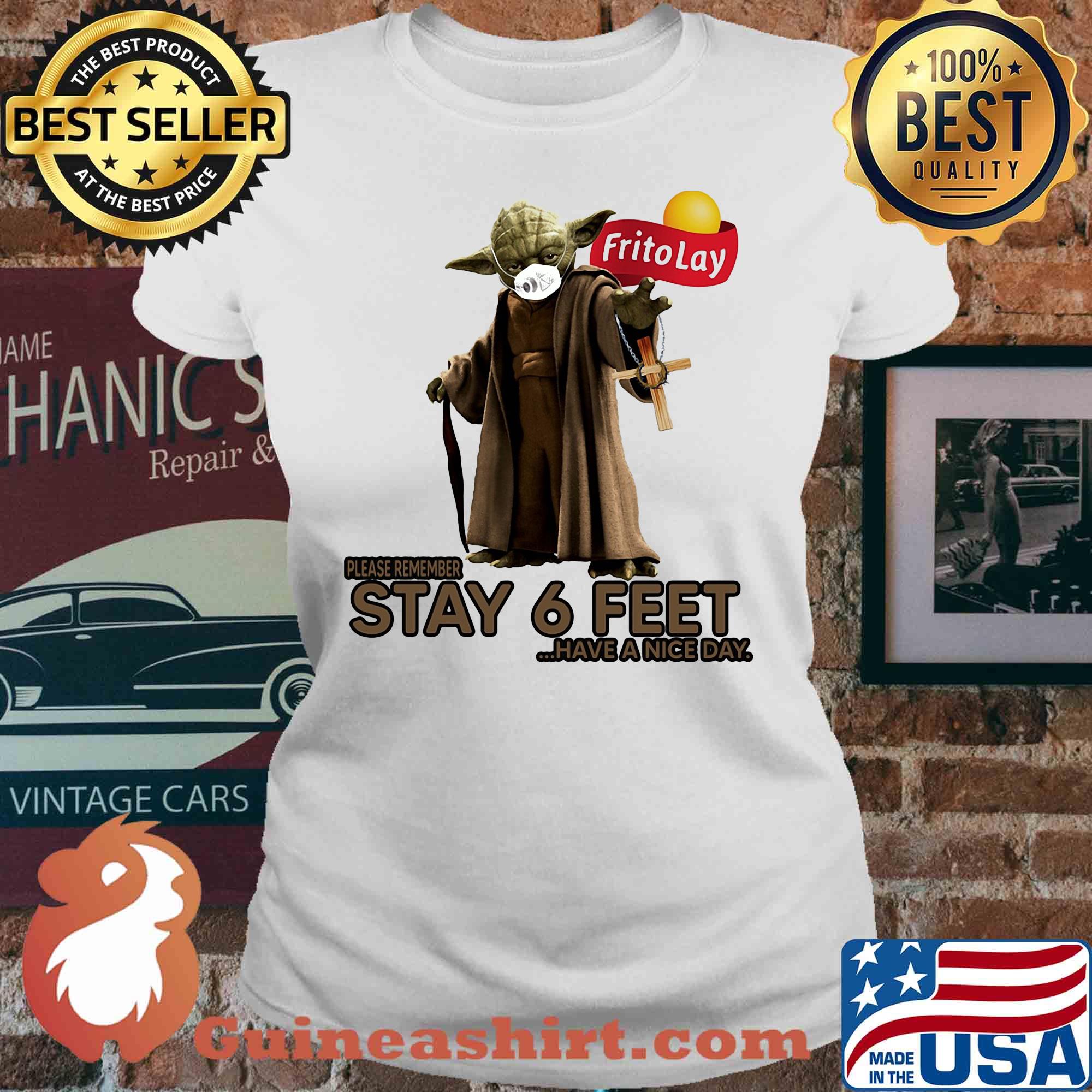 Master yoda mask frito lay please remember stay 6 feet have a nice day jesus s V-neck
