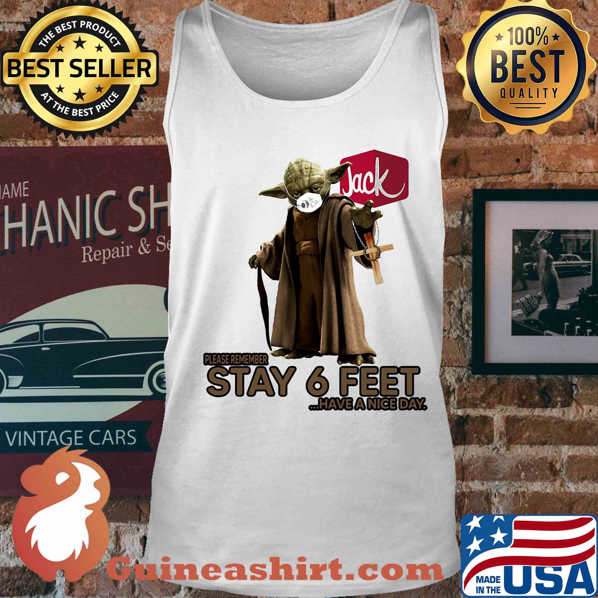 Master yoda mask jack in the box please remember stay 6 feet have a nice day jesus s Tank top