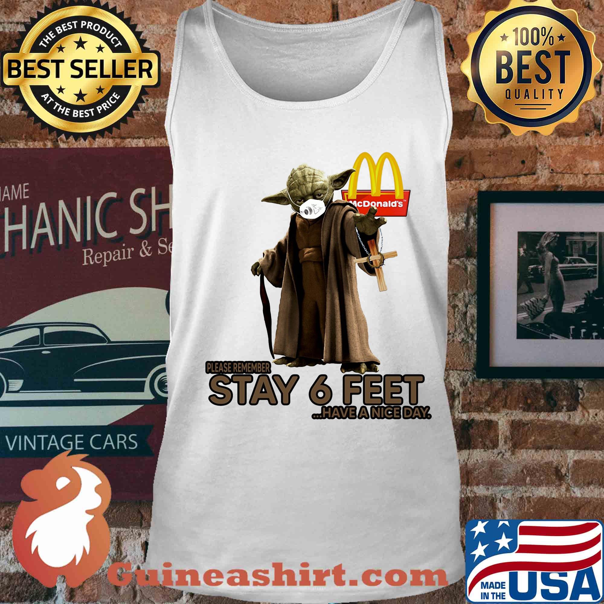 Master yoda mask mcdonald's please remember stay 6 feet have a nice day jesus s Tank top