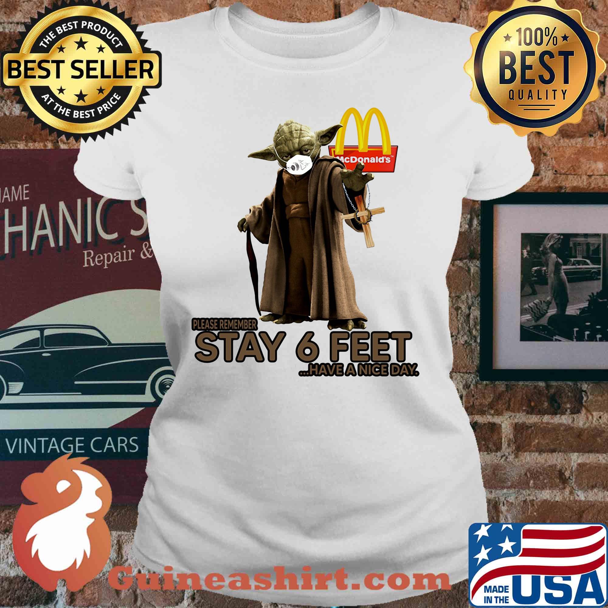 Master yoda mask mcdonald's please remember stay 6 feet have a nice day jesus s V-neck