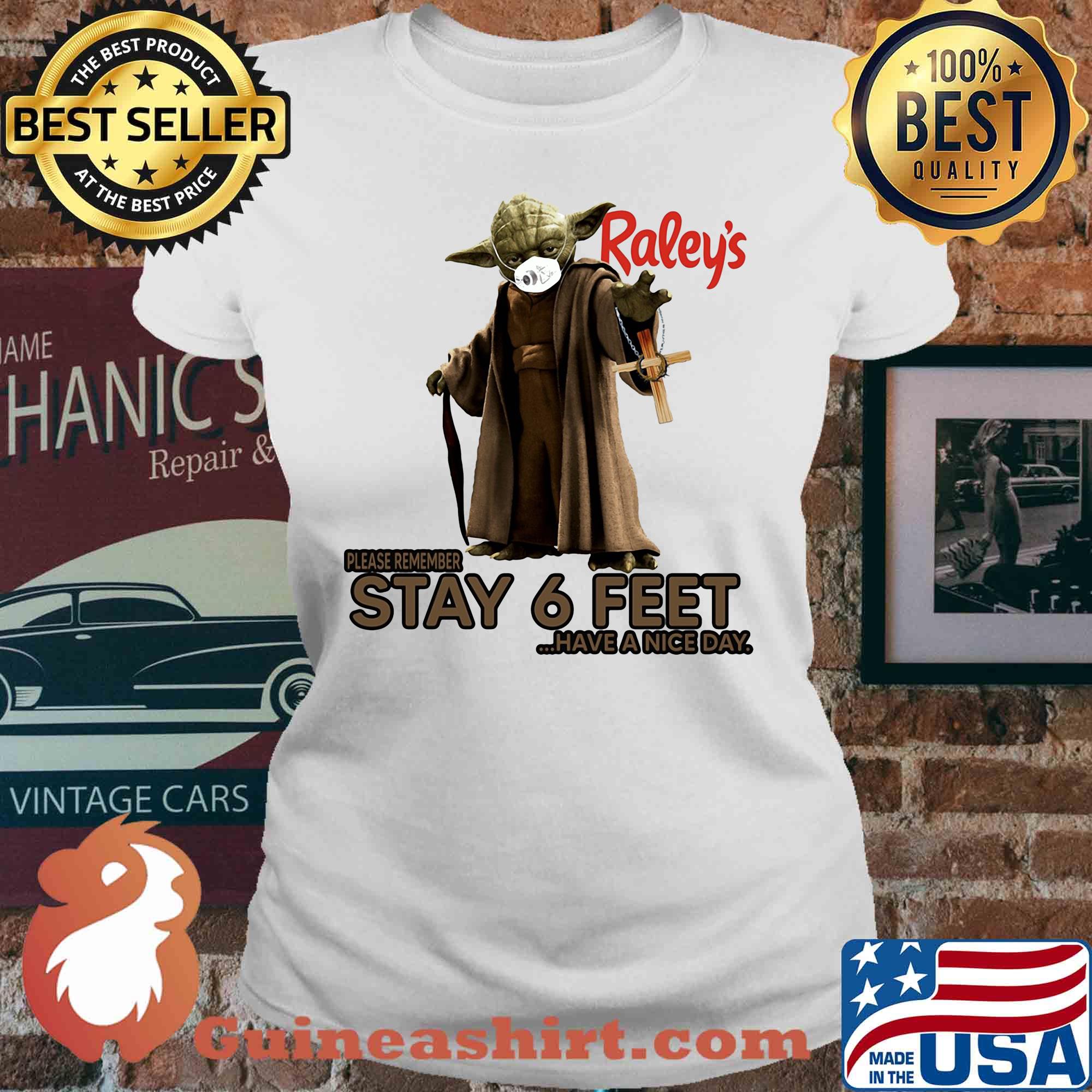 Master yoda mask raley's please remember stay 6 feet have a nice day jesus s V-neck