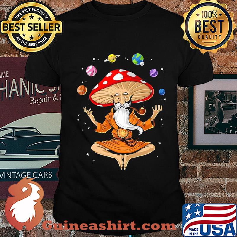 Meditation magic mushrooms yoga buddha shirt