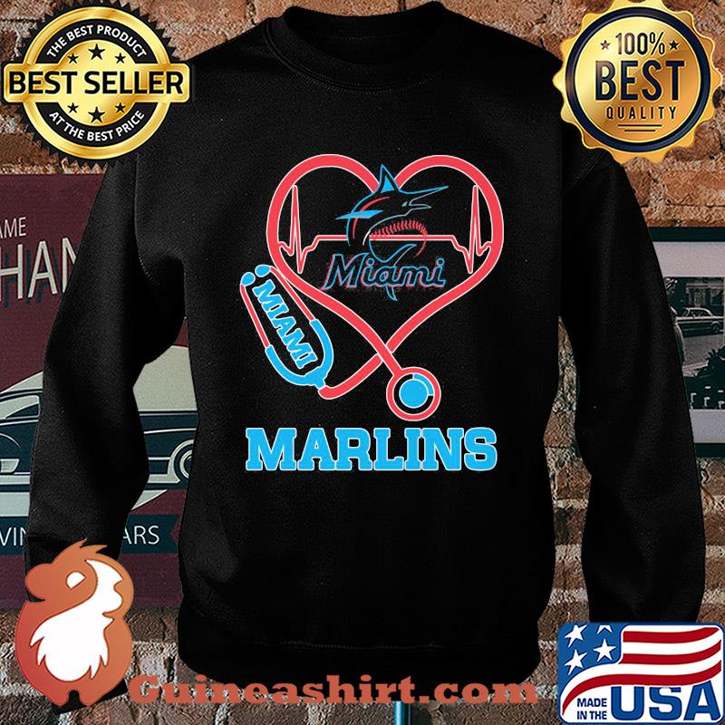 Miami marlins baseball stethoscope heart s Sweater