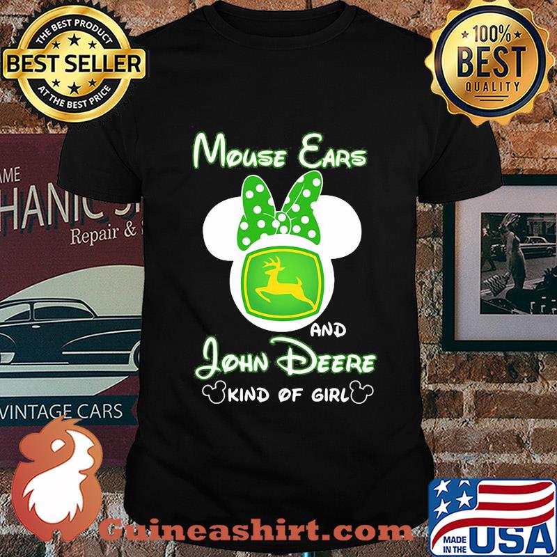 Mickey mouse ears and john deere kind of girl shirt