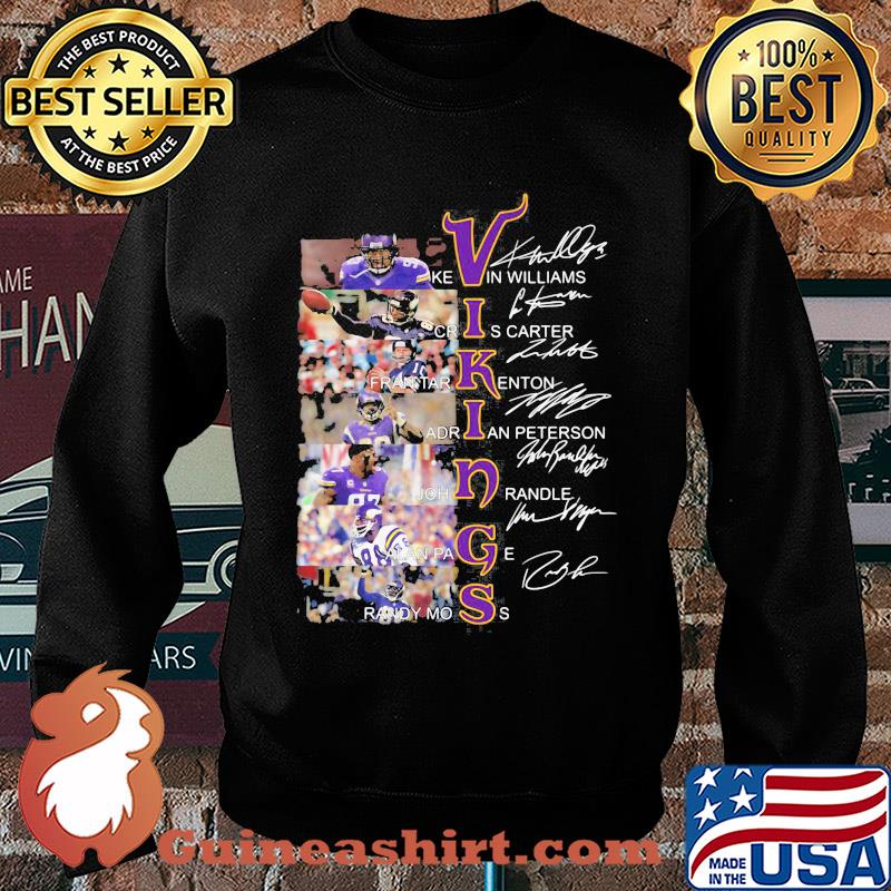 Minnesota vikings football team players signatures s Sweater