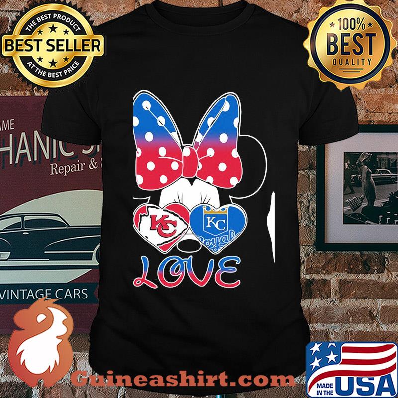 Minnie mouse kansas city chiefs and kansas city royals love shirt