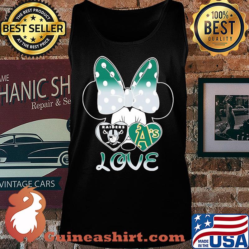 Minnie mouse oakland raiders and oakland athletics love heart s Tank top