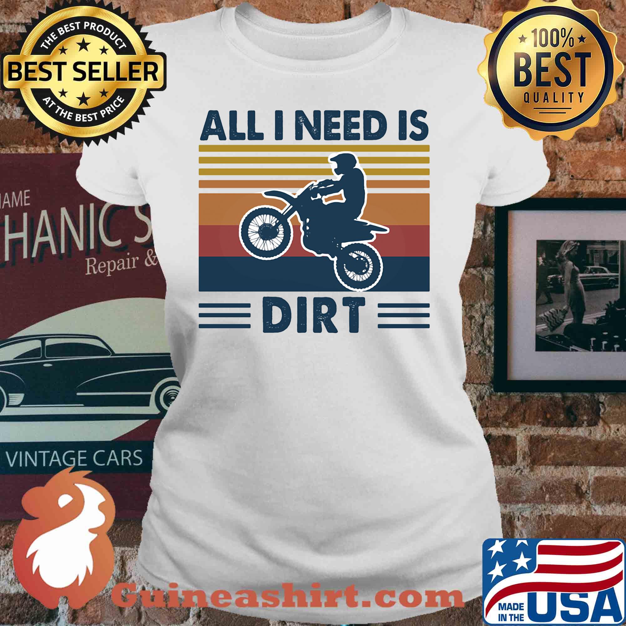 Motocross all I need is dirt vintage s V-neck