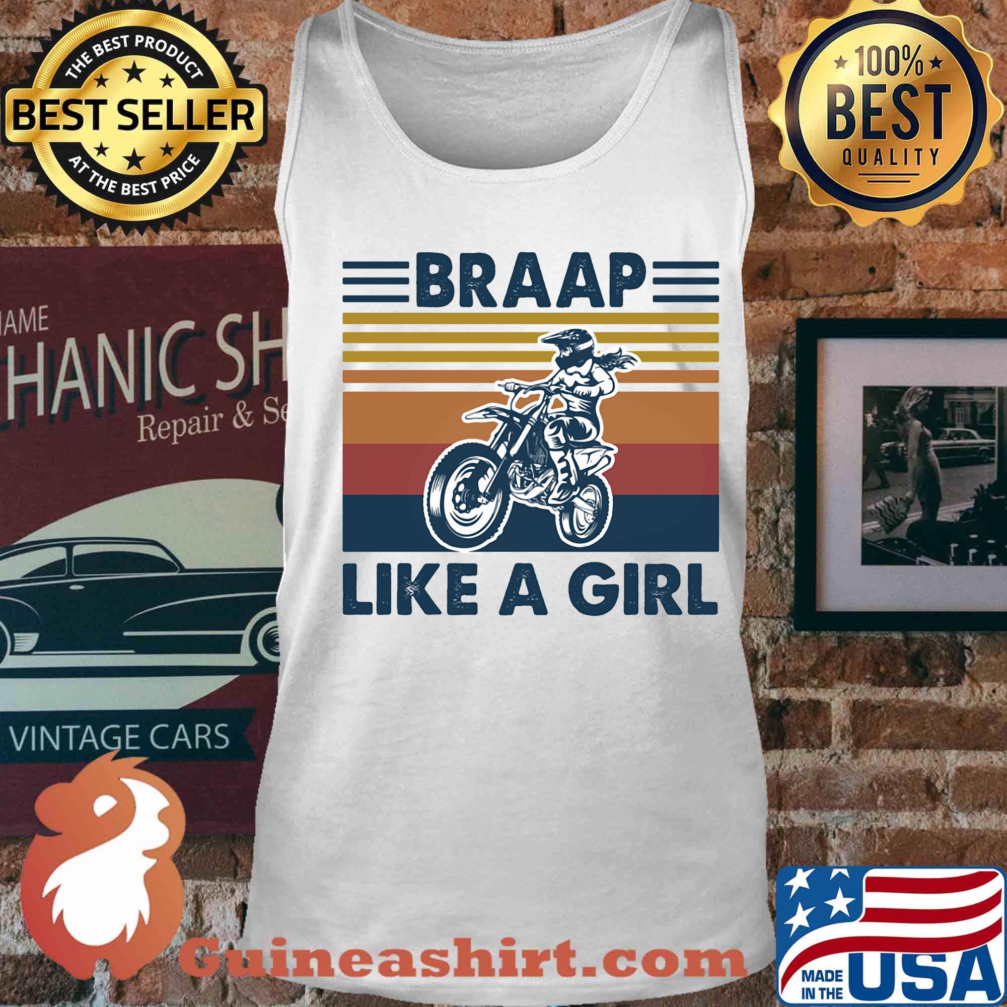 Motocross braap like a girl vintage s Tank top