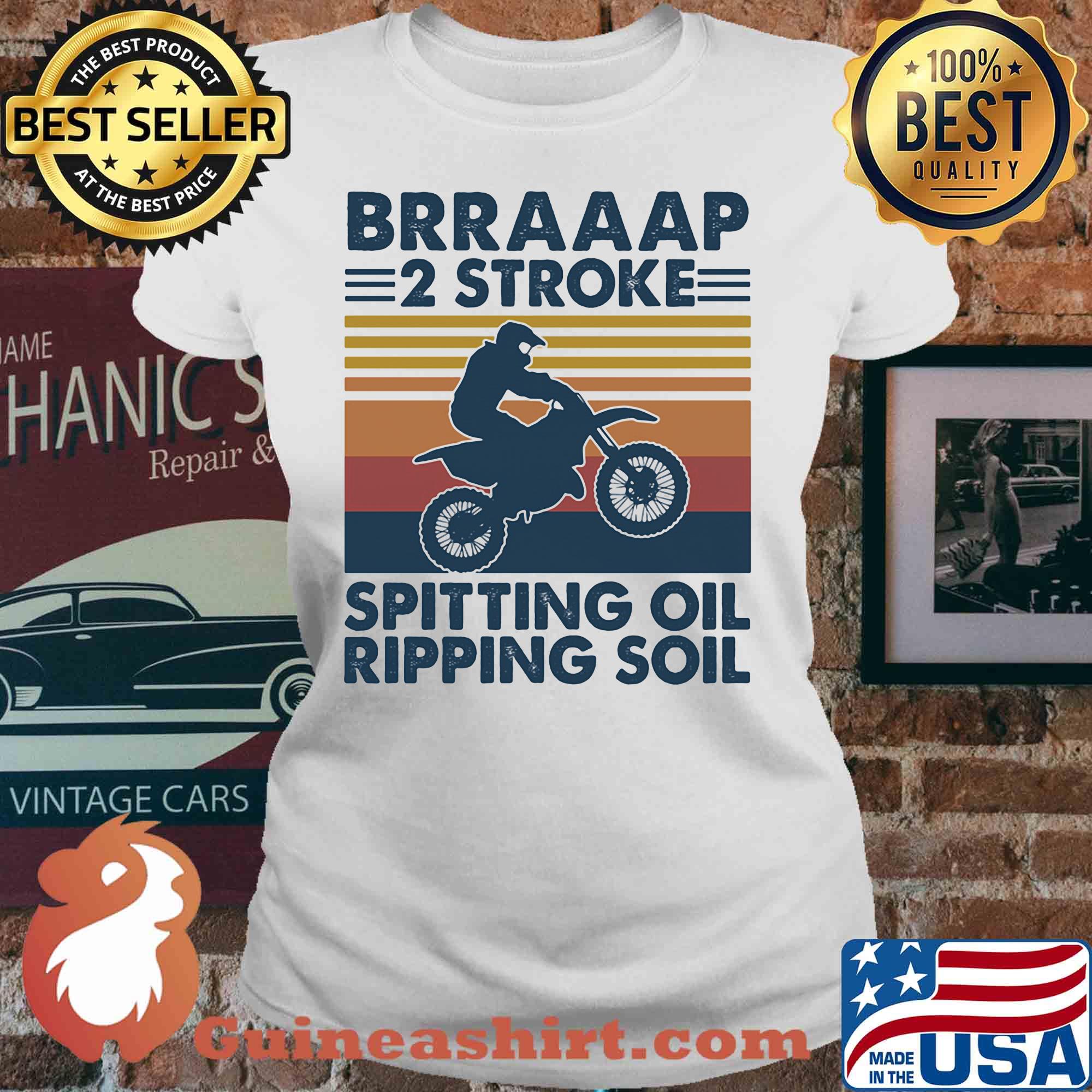 Motocross brap 2 stroke spitting oil ripping soil vintage s V-neck