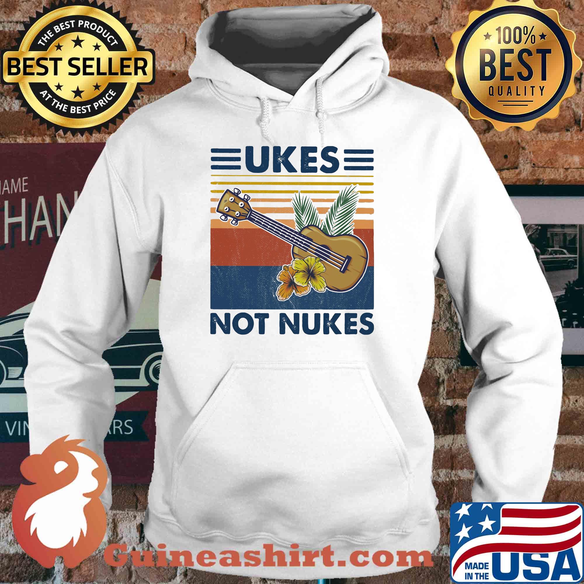 Music ukes not nukes flowers vintage s Hoodie