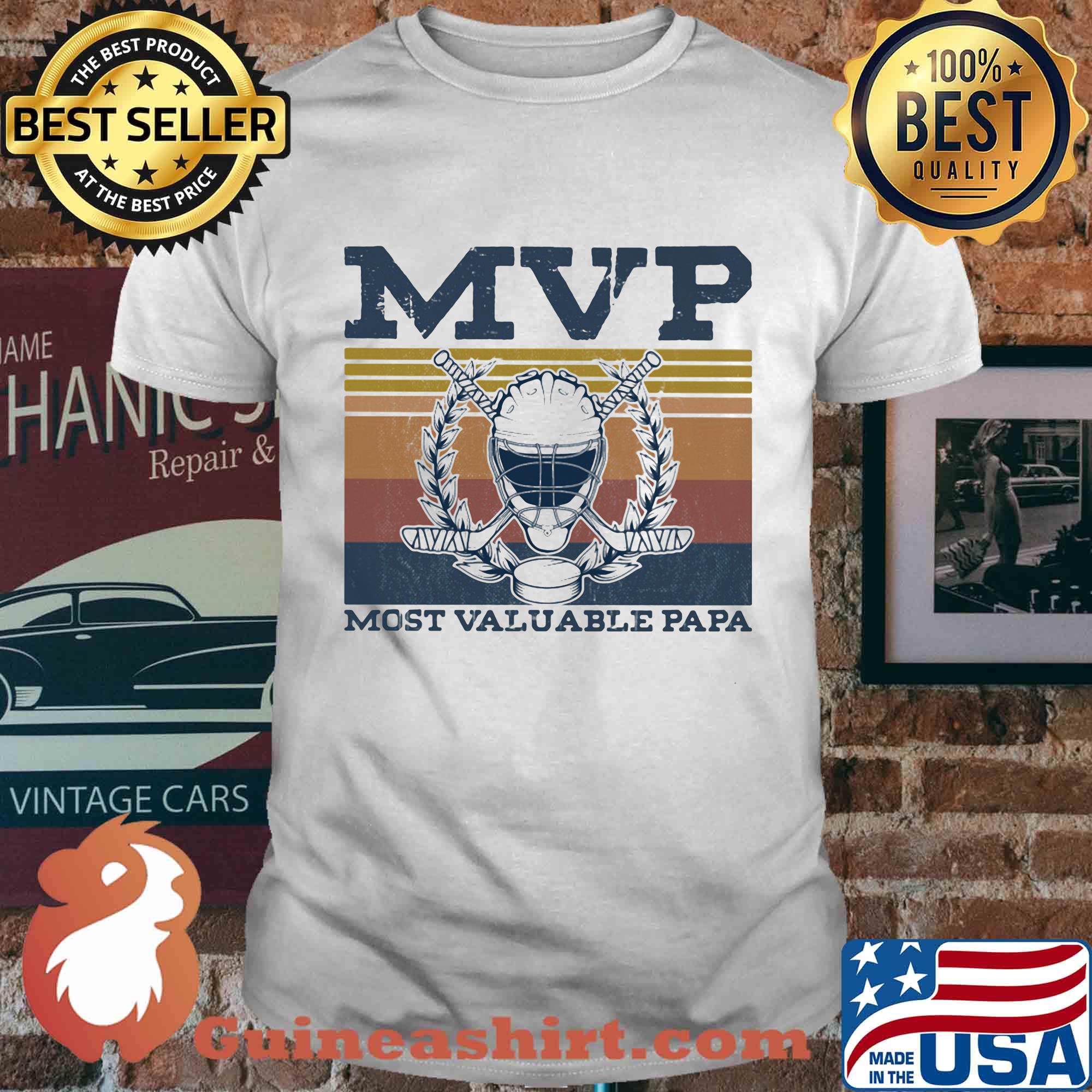 MVP most valuable papa Hockey vintage shirt