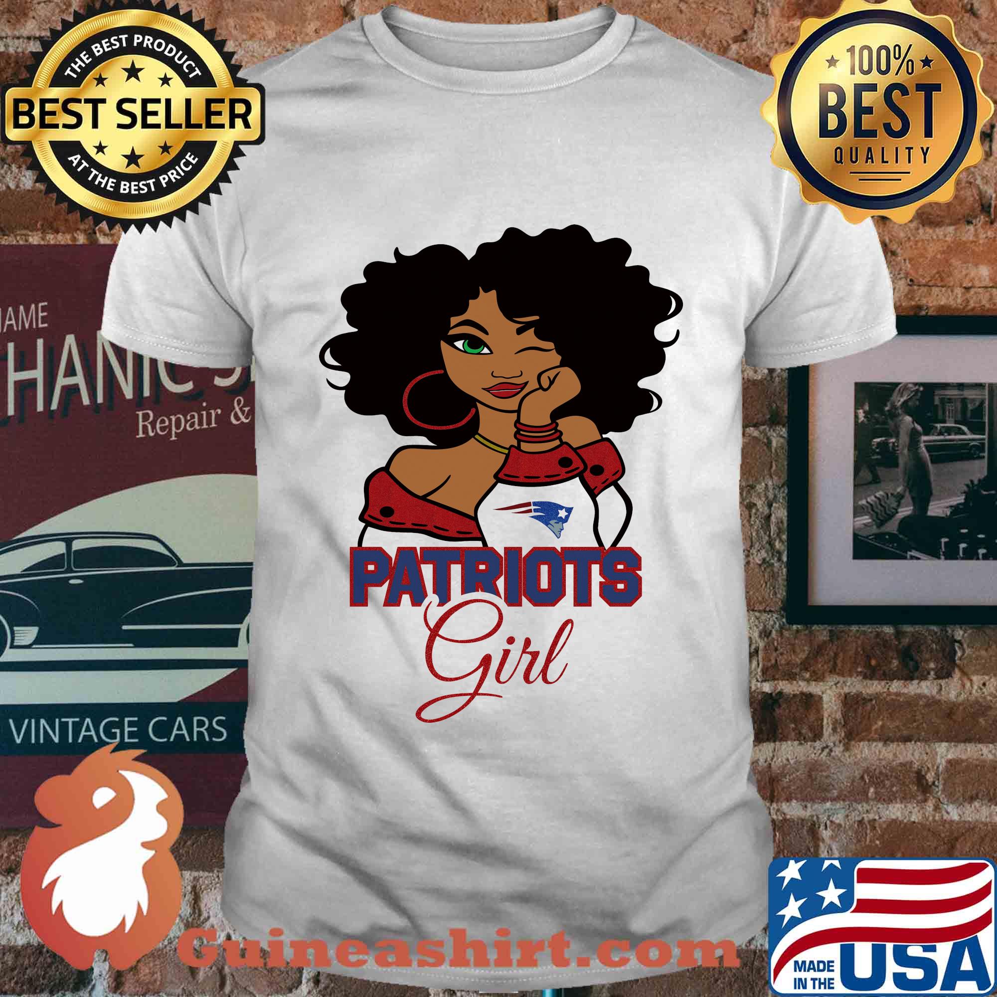 New England Patriots football black girl shirt