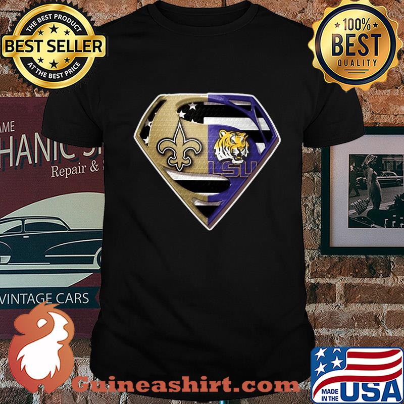 New orleans saints vs lsu tigers diamond american flag shirt