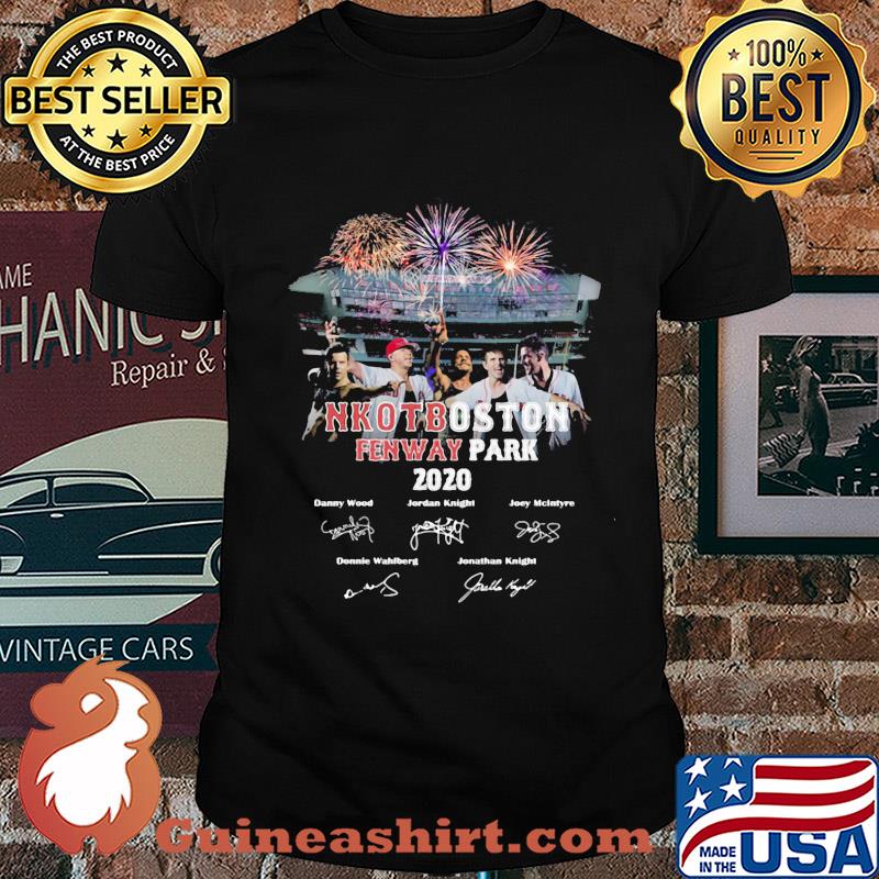 Nkotboston fenway park 2020 signatures firework shirt